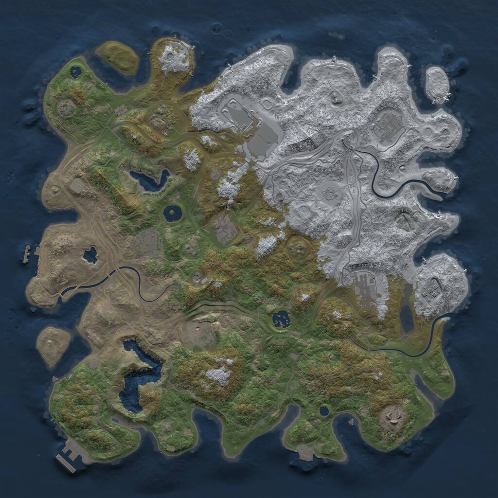 Rust Map: Procedural Map, Size: 4250, Seed: 238952673, 16 Monuments