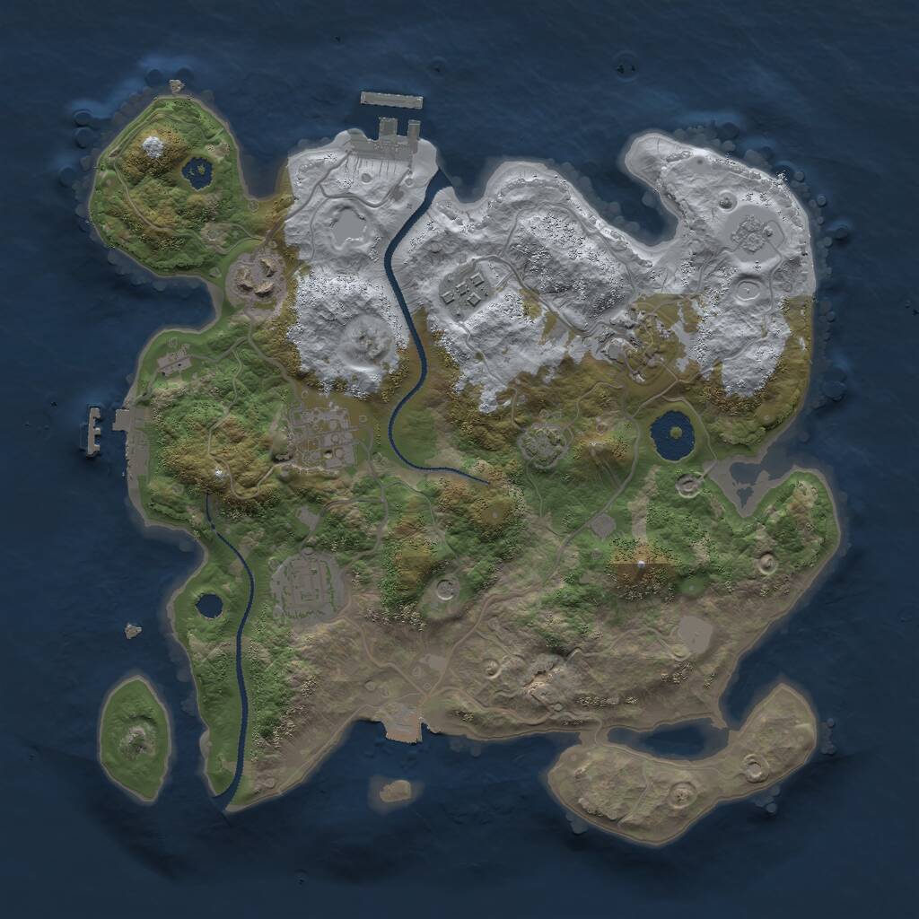 Rust Map: Procedural Map, Size: 3000, Seed: 1800528664, 11 Monuments