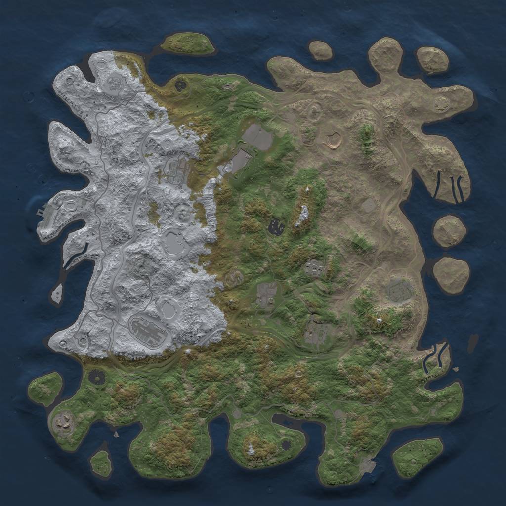 Rust Map: Procedural Map, Size: 4600, Seed: 200, 17 Monuments