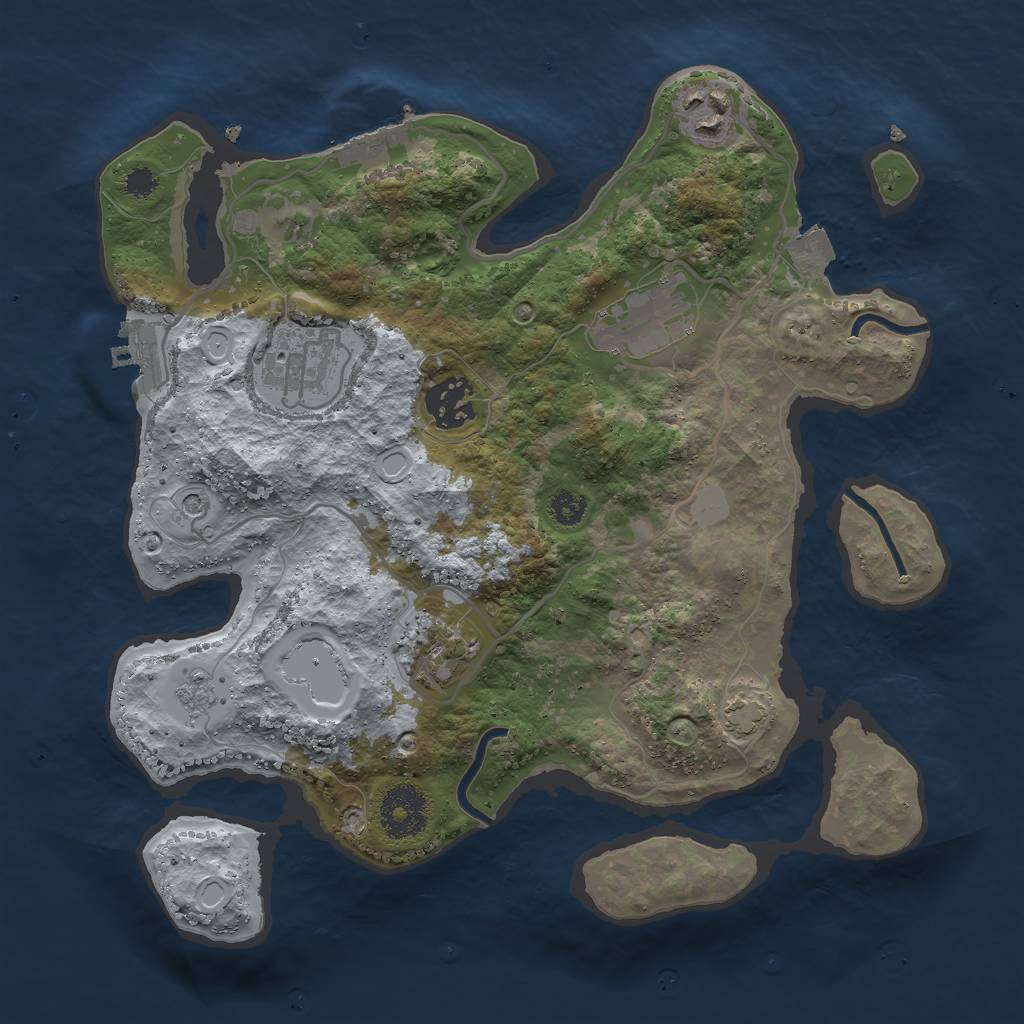 Rust Map: Procedural Map, Size: 3000, Seed: 12068, 13 Monuments