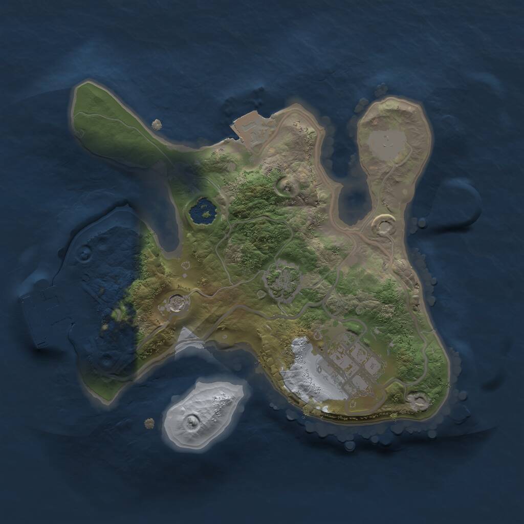 Rust Map: Procedural Map, Size: 2000, Seed: 2031989, 5 Monuments