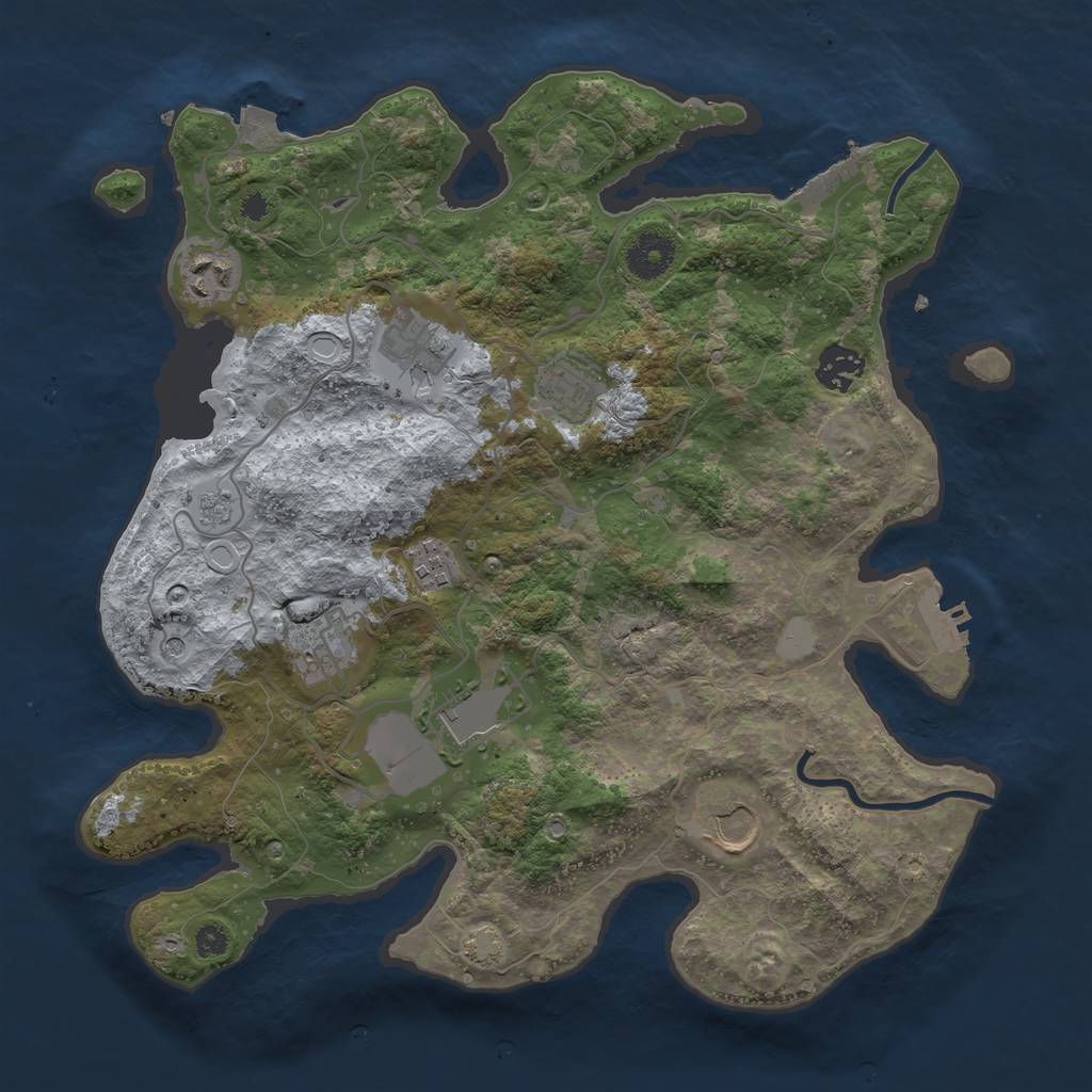 Rust Map: Procedural Map, Size: 3500, Seed: 1967650603, 16 Monuments