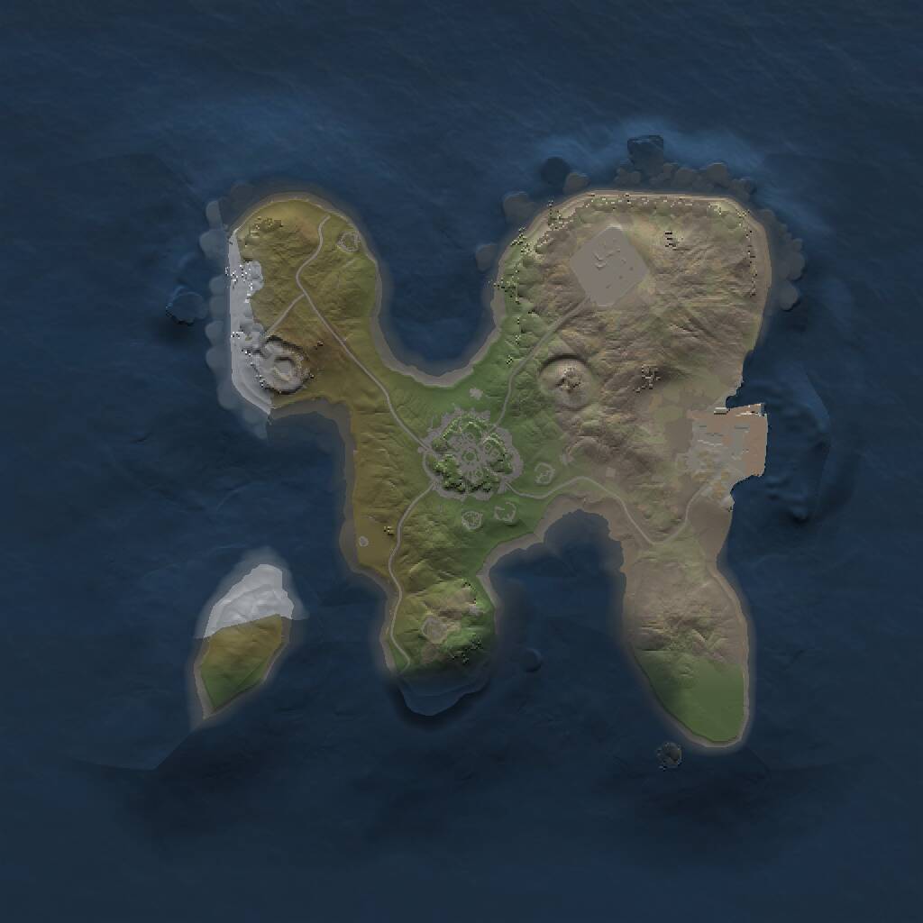 Rust Map: Procedural Map, Size: 1500, Seed: 345, 2 Monuments