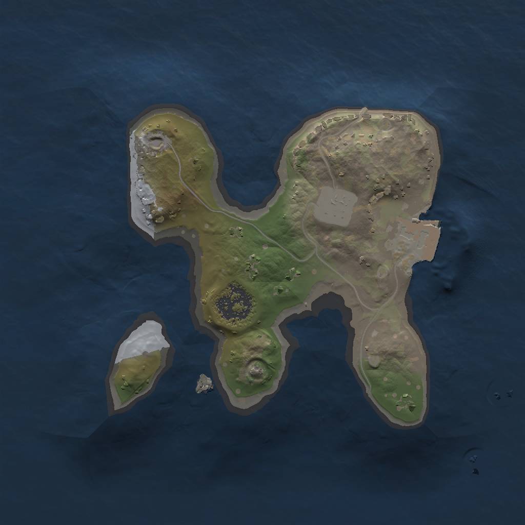 Rust Map: Procedural Map, Size: 1500, Seed: 345, 3 Monuments