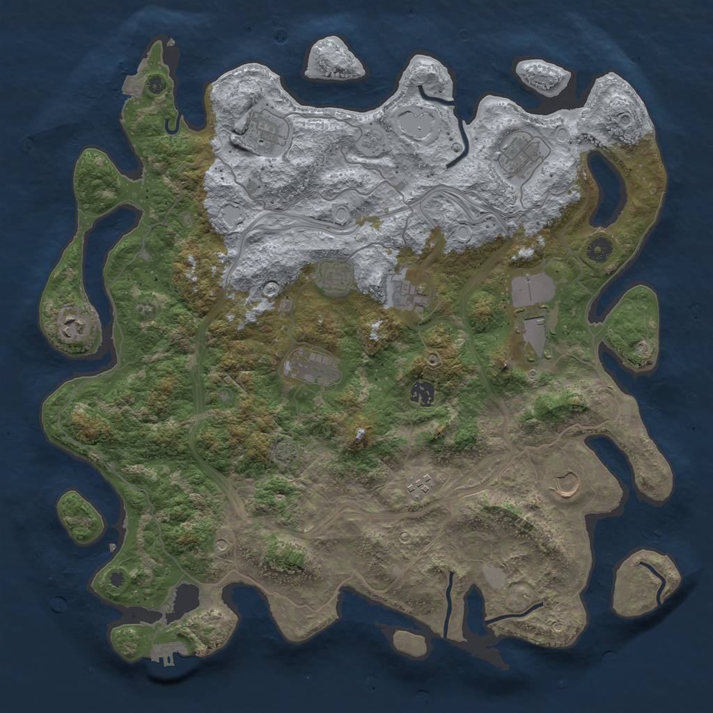 Rust Map: Procedural Map, Size: 4250, Seed: 1024768786, 17 Monuments
