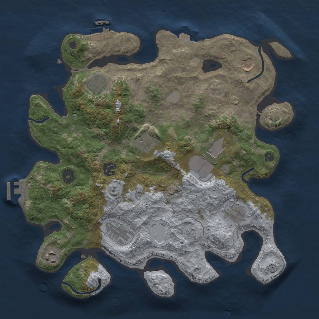 Rust Map: Procedural Map, Size: 3500, Seed: 1451367040, 16 Monuments