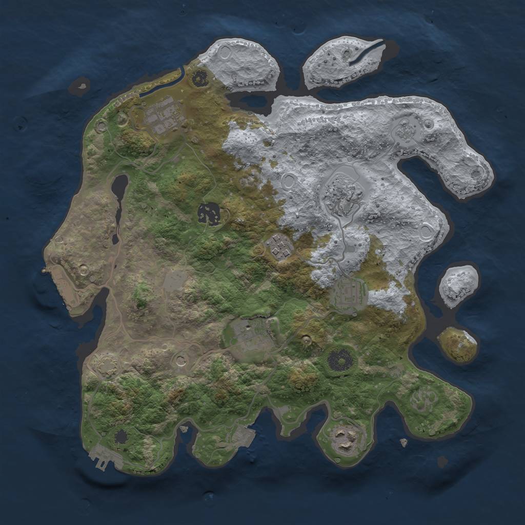 Rust Map: Procedural Map, Size: 3250, Seed: 21021, 15 Monuments