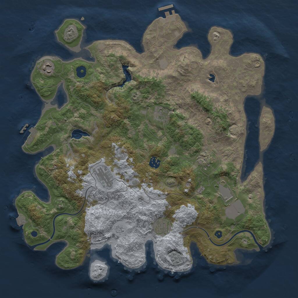 Rust Map: Procedural Map, Size: 4000, Seed: 1578963523, 14 Monuments