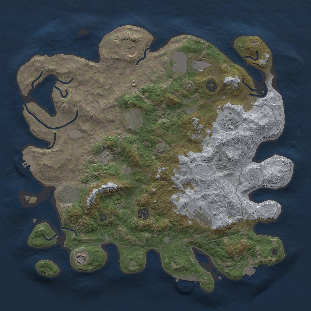 Rust Map: Procedural Map, Size: 4000, Seed: 26807, 17 Monuments