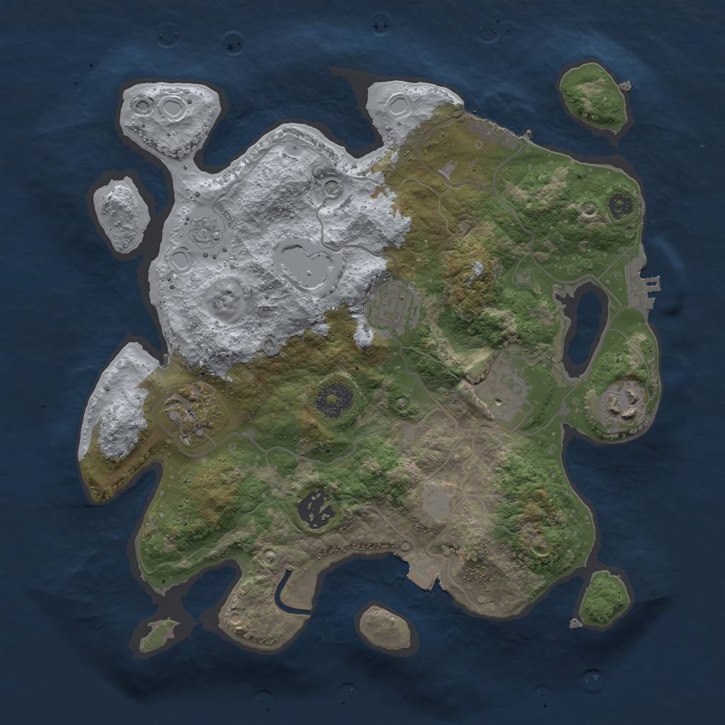 Rust Map: Procedural Map, Size: 3000, Seed: 21816, 12 Monuments