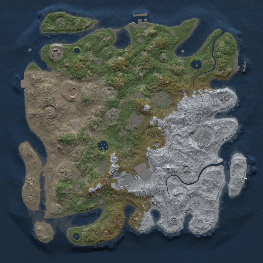 Rust Map: Procedural Map, Size: 3900, Seed: 10, 15 Monuments