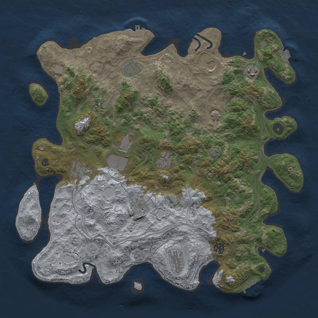Rust Map: Procedural Map, Size: 4250, Seed: 288934893, 19 Monuments