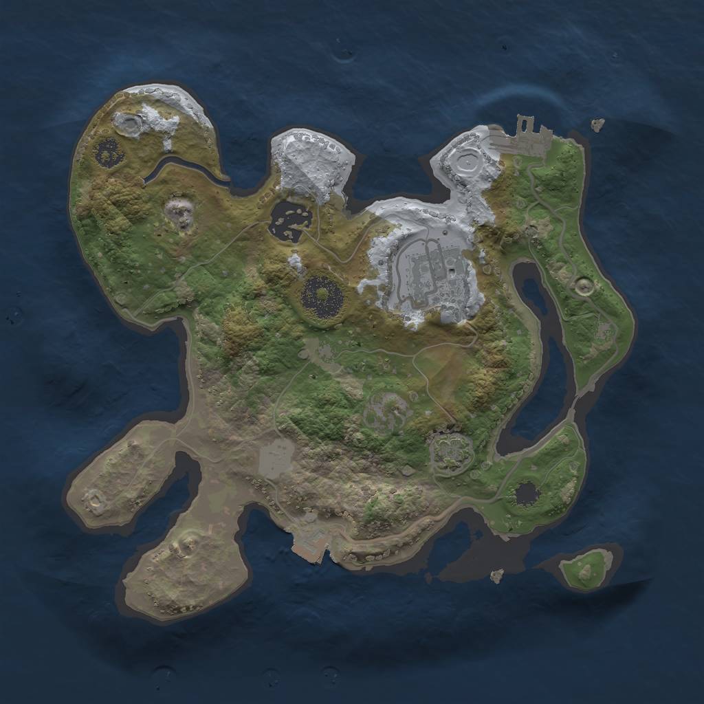 Rust Map: Procedural Map, Size: 2500, Seed: 123934, 7 Monuments