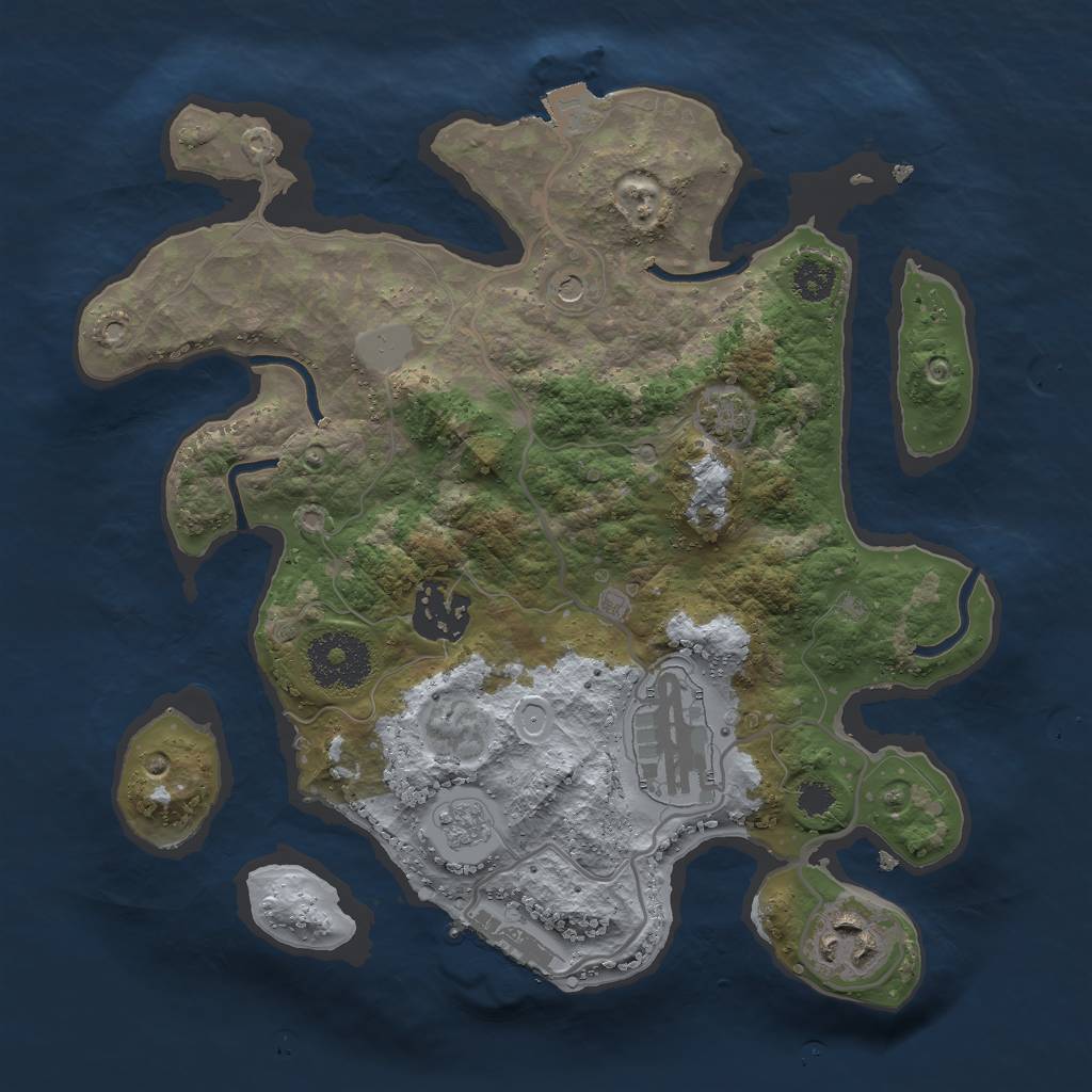 Rust Map: Procedural Map, Size: 2700, Seed: 2147483456, 10 Monuments