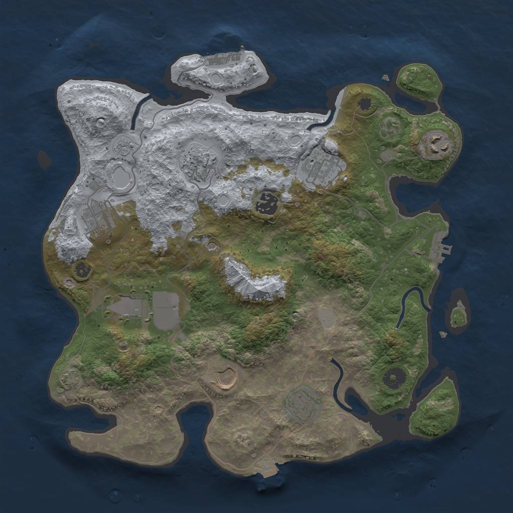 Rust Map: Procedural Map, Size: 3500, Seed: 683576695, 16 Monuments