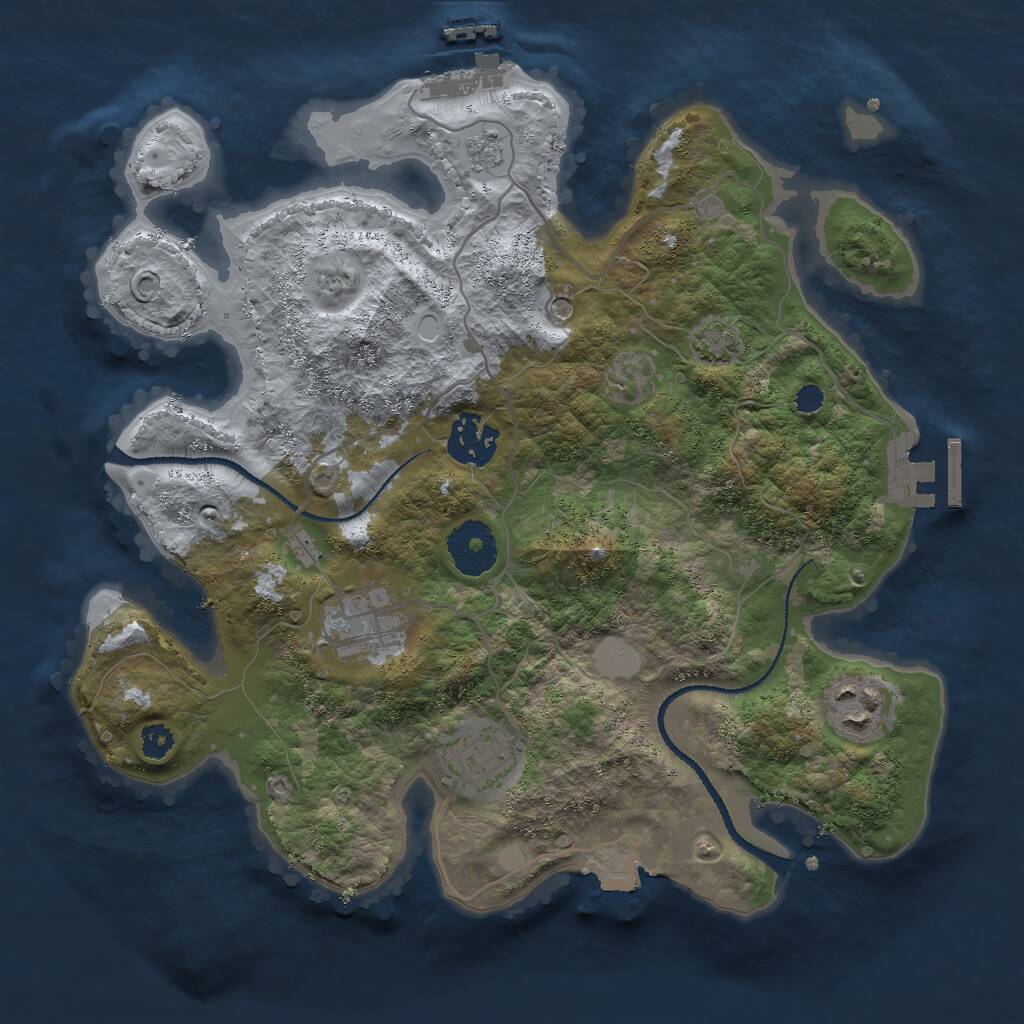 Rust Map: Procedural Map, Size: 3000, Seed: 1772938569, 10 Monuments