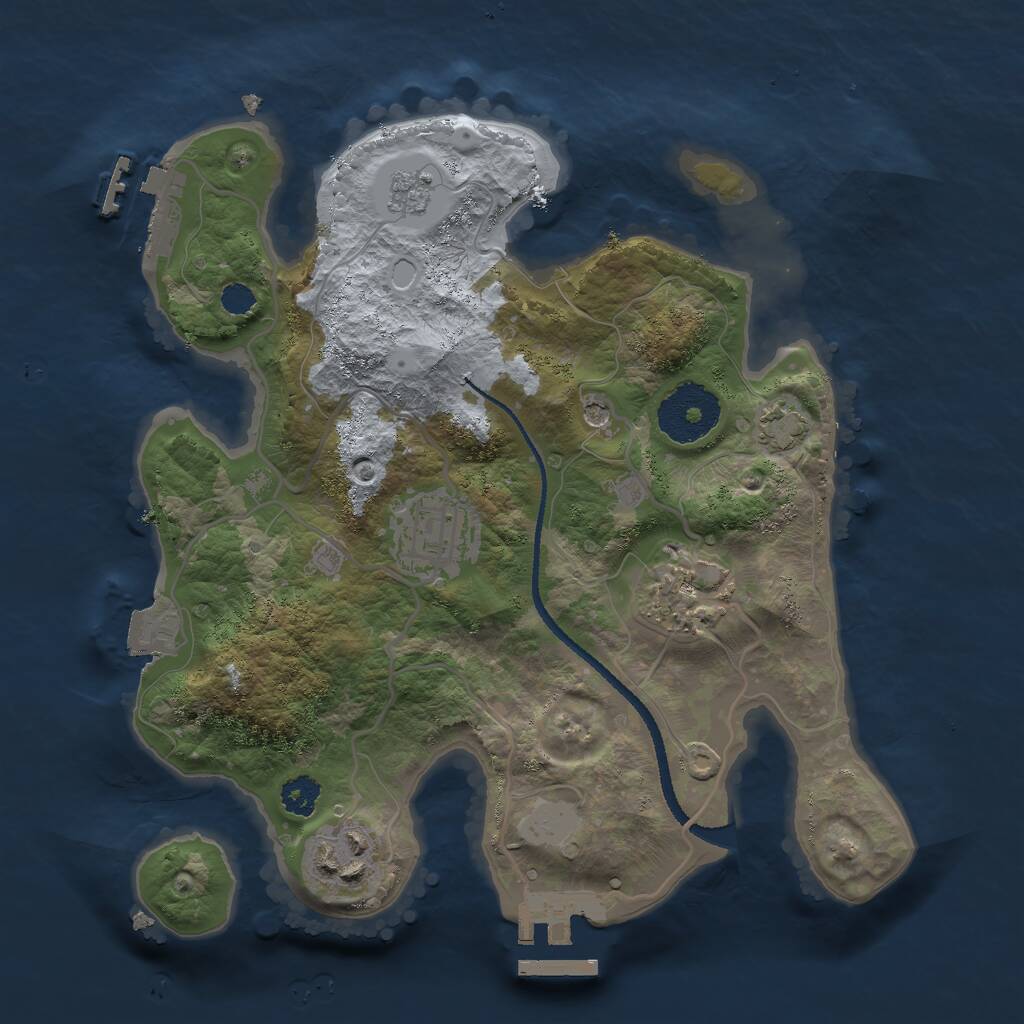 Rust Map: Procedural Map, Size: 2600, Seed: 151206873, 9 Monuments