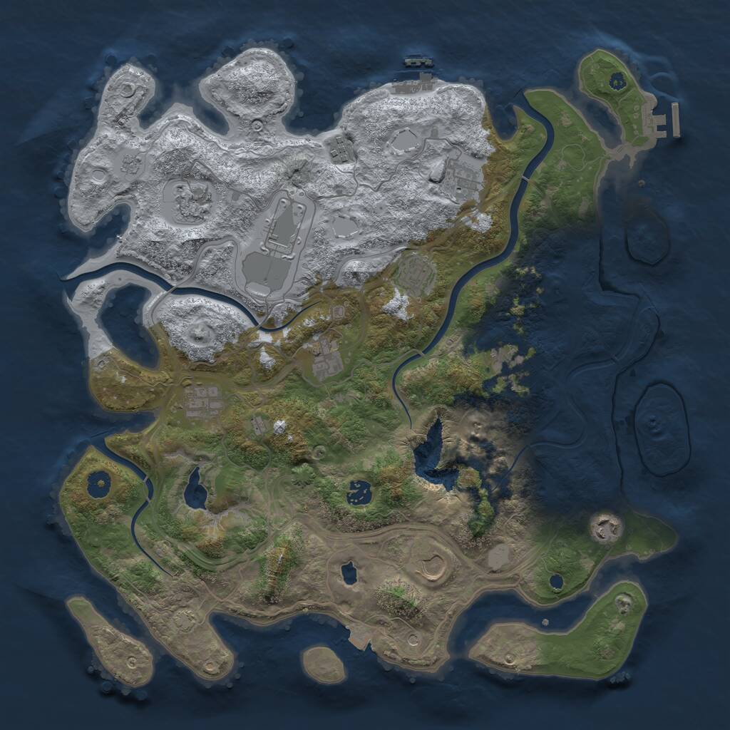 Rust Map: Procedural Map, Size: 4250, Seed: 8135297, 17 Monuments