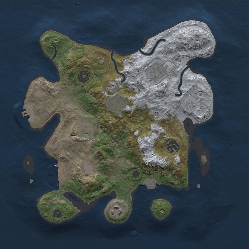 Rust Map: Procedural Map, Size: 3000, Seed: 166046948, 12 Monuments