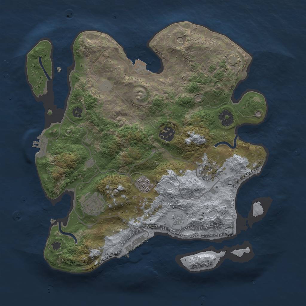 Rust Map: Procedural Map, Size: 3000, Seed: 564278, 12 Monuments
