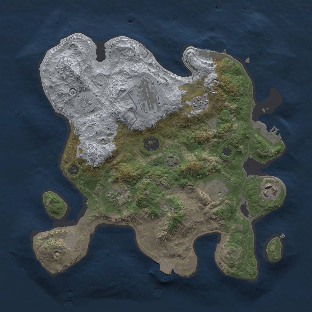 Rust Map: Procedural Map, Size: 3000, Seed: 754833315, 13 Monuments