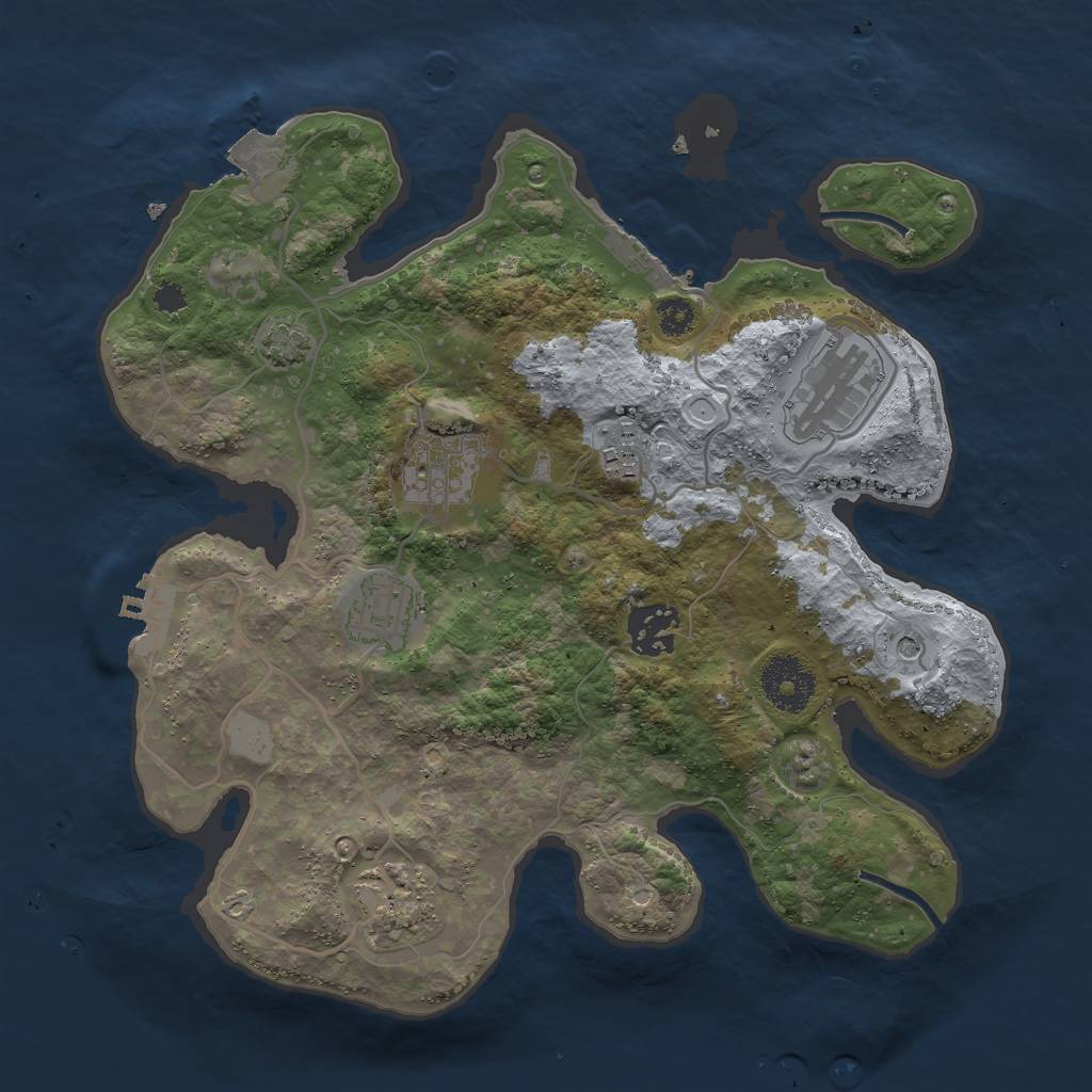 Rust Map: Procedural Map, Size: 3000, Seed: 20221, 13 Monuments
