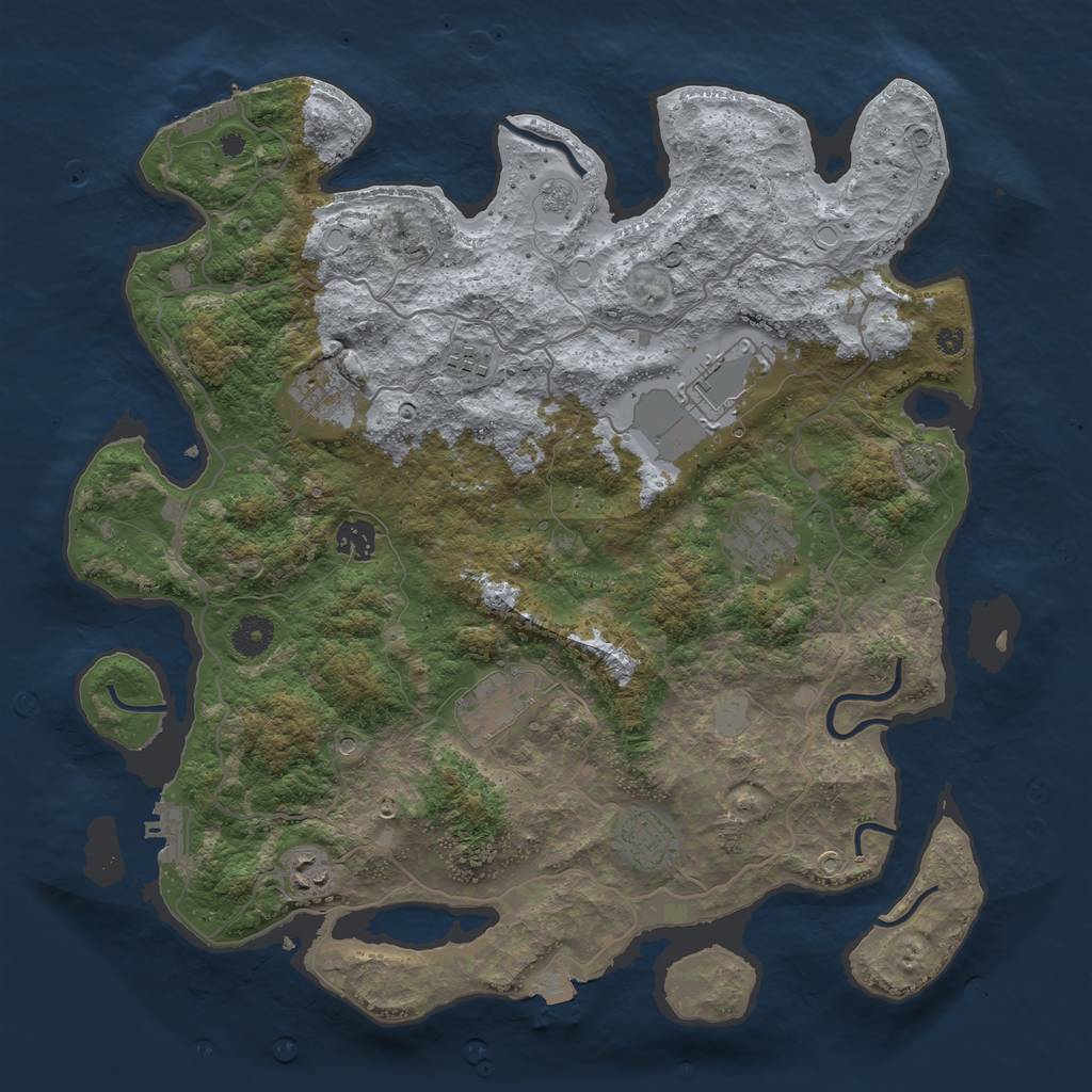 Rust Map: Procedural Map, Size: 4000, Seed: 1753920567, 16 Monuments
