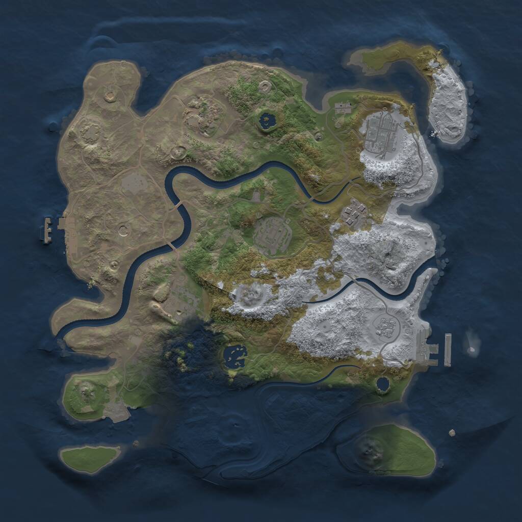 Rust Map: Procedural Map, Size: 3200, Seed: 6923349, 12 Monuments