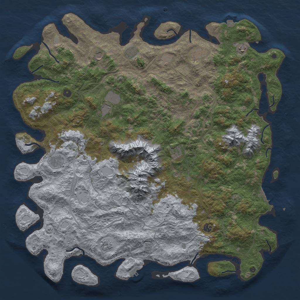 Rust Map: Procedural Map, Size: 5500, Seed: 860757858, 19 Monuments