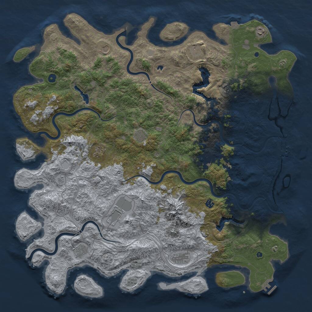 Rust Map: Procedural Map, Size: 5500, Seed: 860757858, 17 Monuments