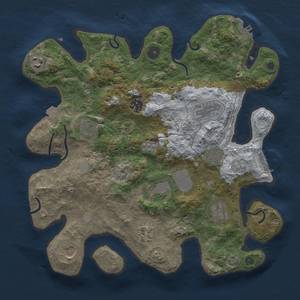 Thumbnail Rust Map: Procedural Map, Size: 3500, Seed: 34874611, 17 Monuments