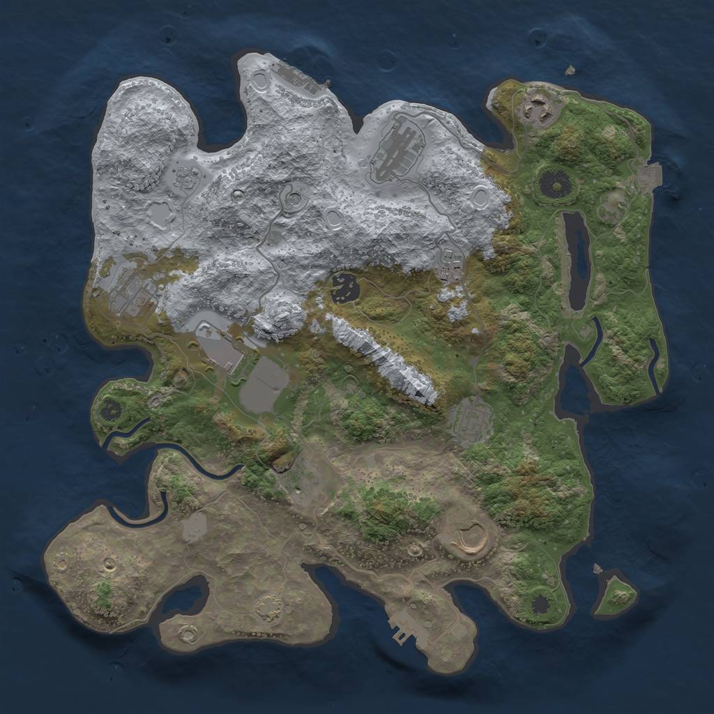 Rust Map: Procedural Map, Size: 3500, Seed: 1765941262, 17 Monuments
