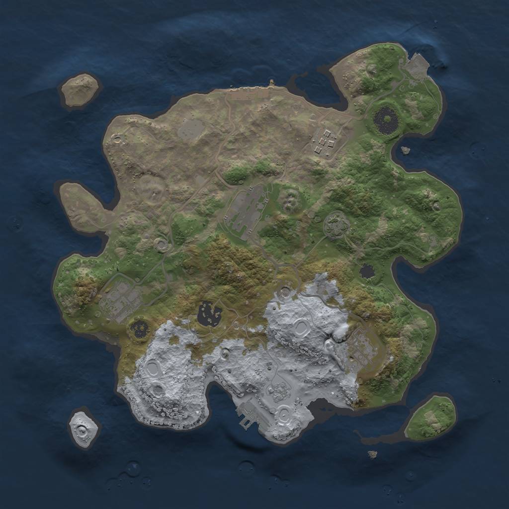 Rust Map: Procedural Map, Size: 3000, Seed: 1623375, 13 Monuments