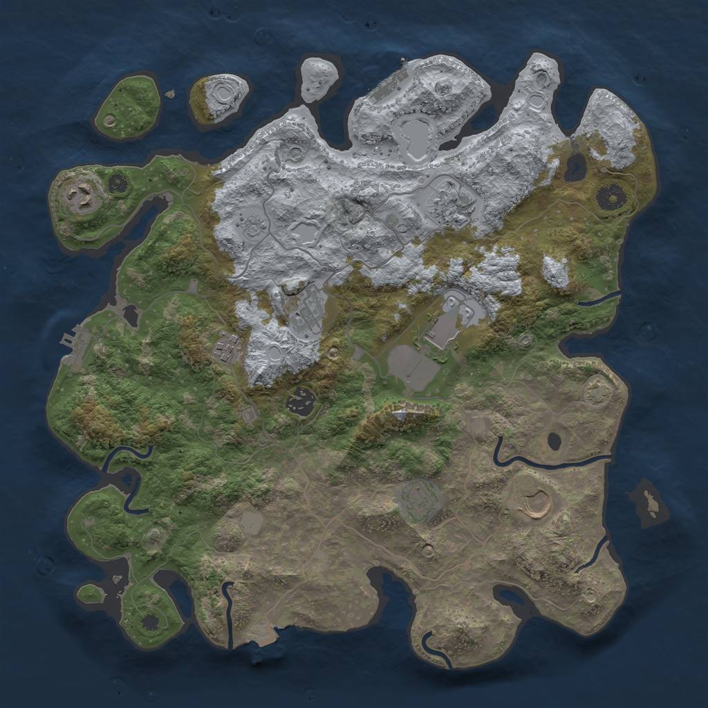 Rust Map: Procedural Map, Size: 3750, Seed: 1747437066, 16 Monuments