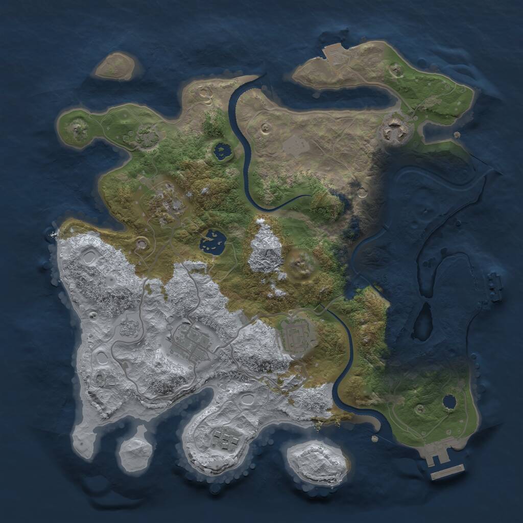 Rust Map: Procedural Map, Size: 3100, Seed: 632929, 12 Monuments