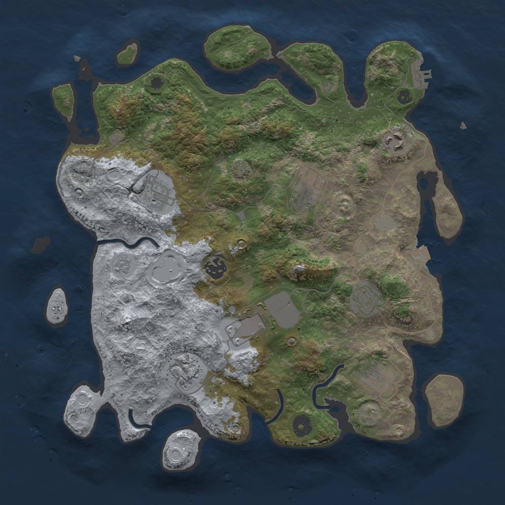 Rust Map: Procedural Map, Size: 3650, Seed: 39024899, 14 Monuments
