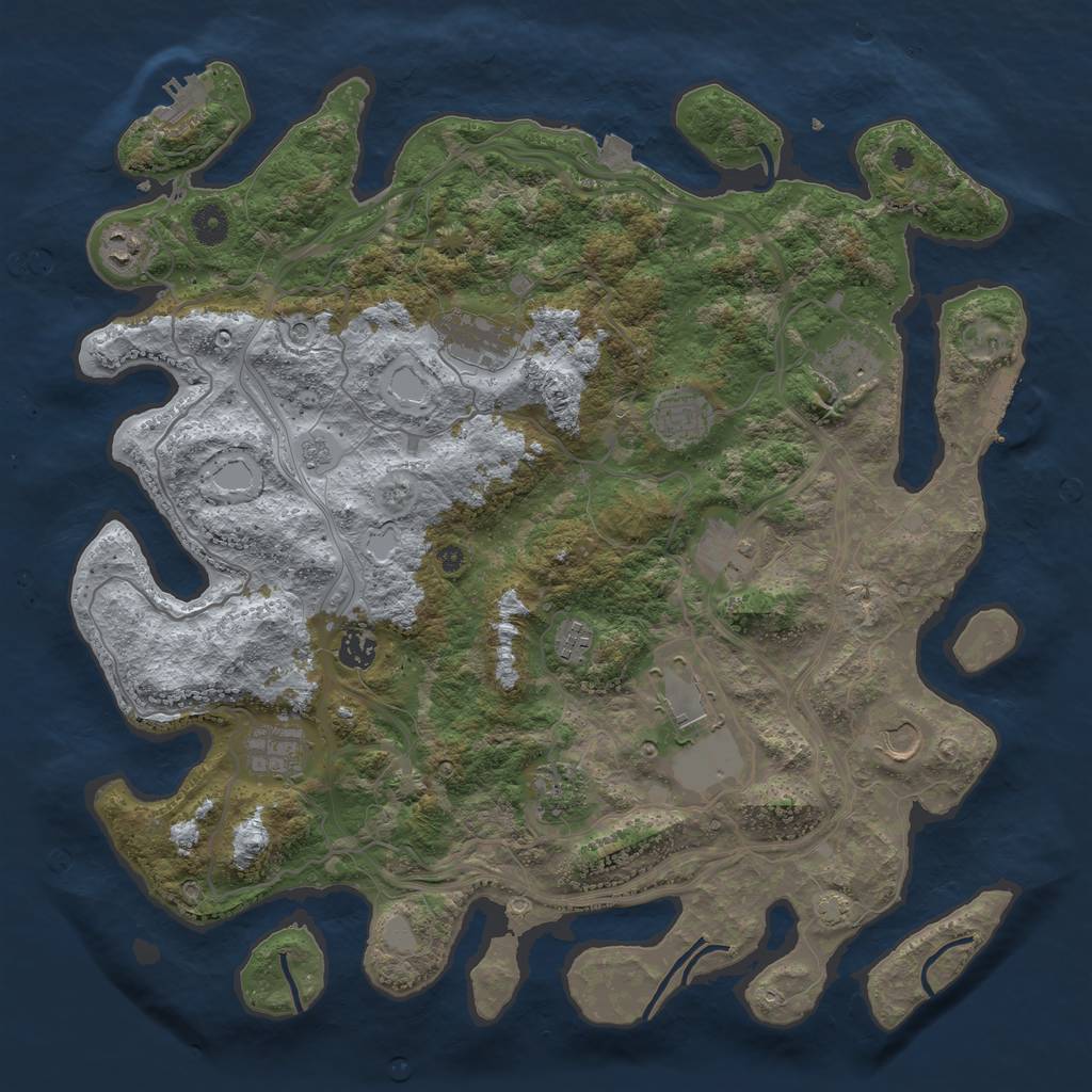 Rust Map: Procedural Map, Size: 4250, Seed: 952617526, 19 Monuments