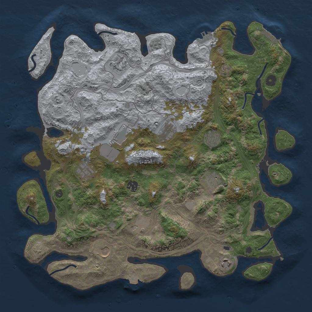 Rust Map: Procedural Map, Size: 4250, Seed: 414110835, 19 Monuments