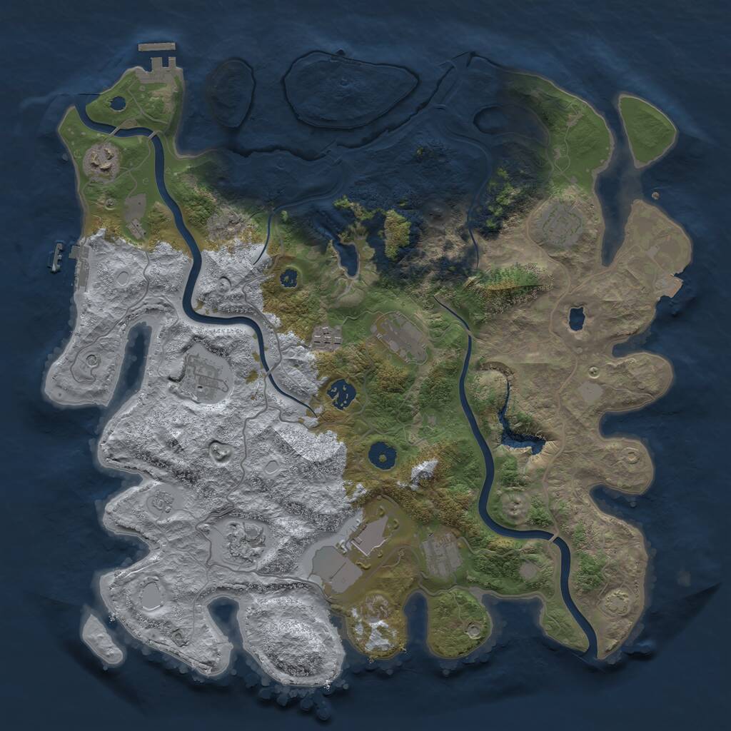 Rust Map: Procedural Map, Size: 4000, Seed: 1256414991, 15 Monuments