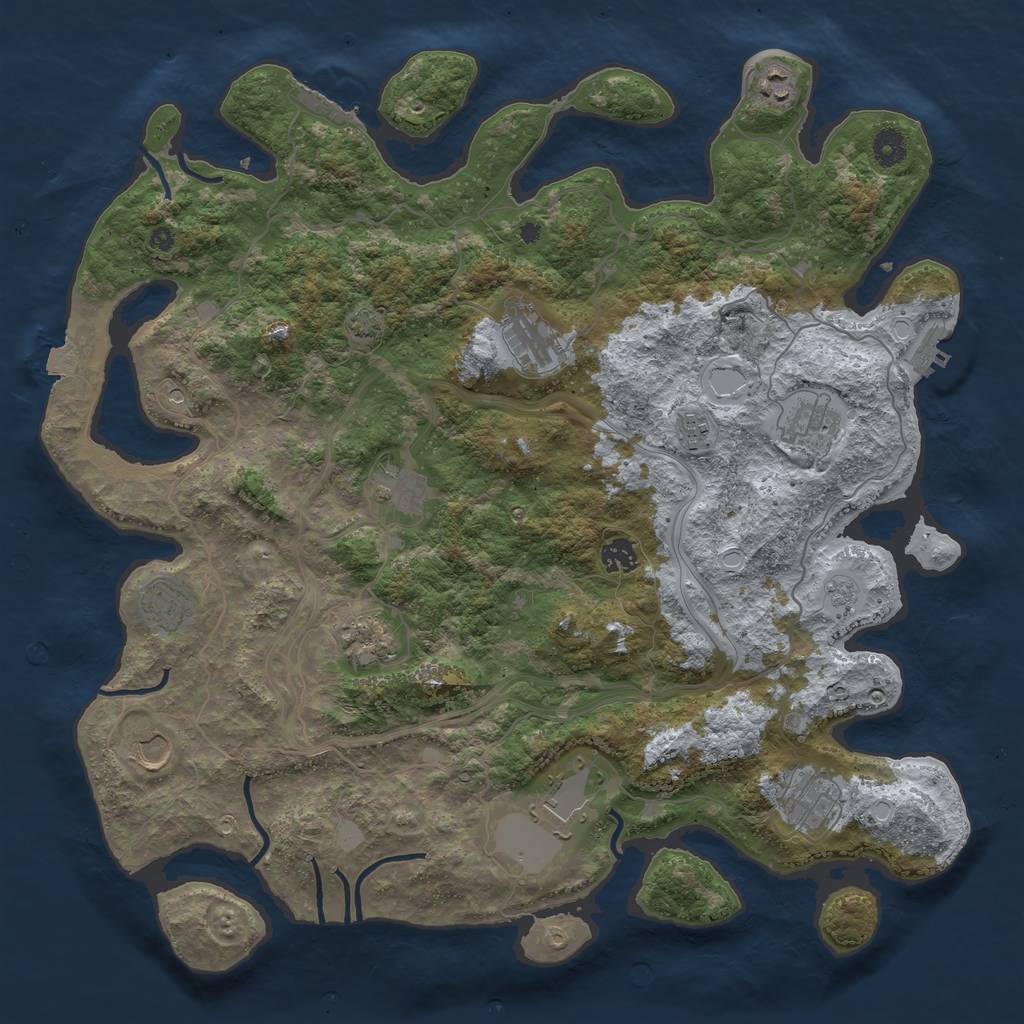 Rust Map: Procedural Map, Size: 4300, Seed: 1668196850, 19 Monuments