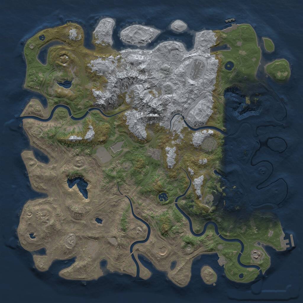 Rust Map: Procedural Map, Size: 5000, Seed: 1596511928, 17 Monuments