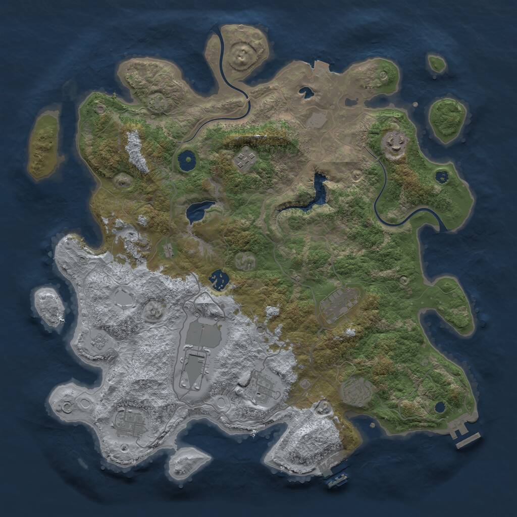 Rust Map: Procedural Map, Size: 4000, Seed: 568, 15 Monuments