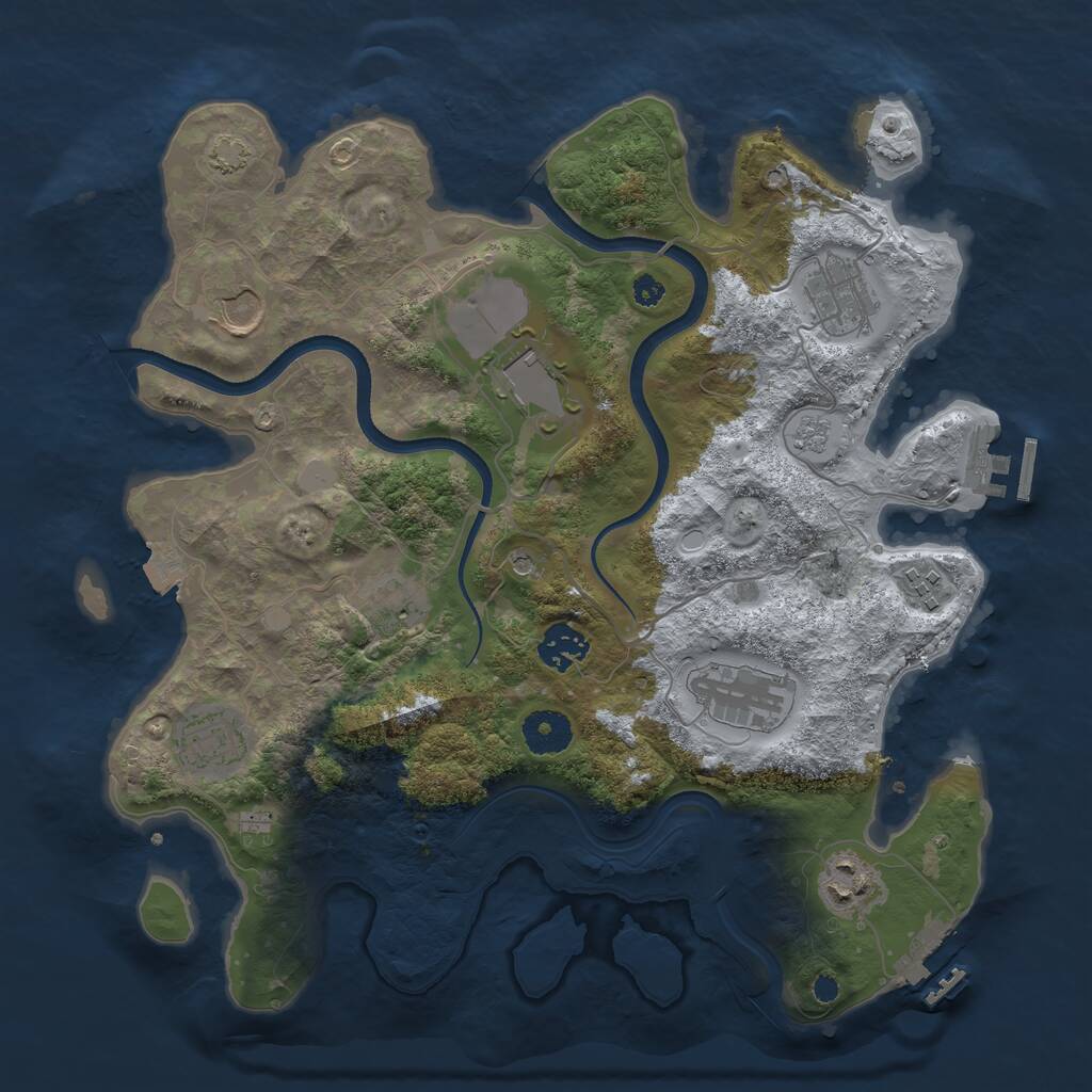 Rust Map: Procedural Map, Size: 3500, Seed: 520701422, 15 Monuments