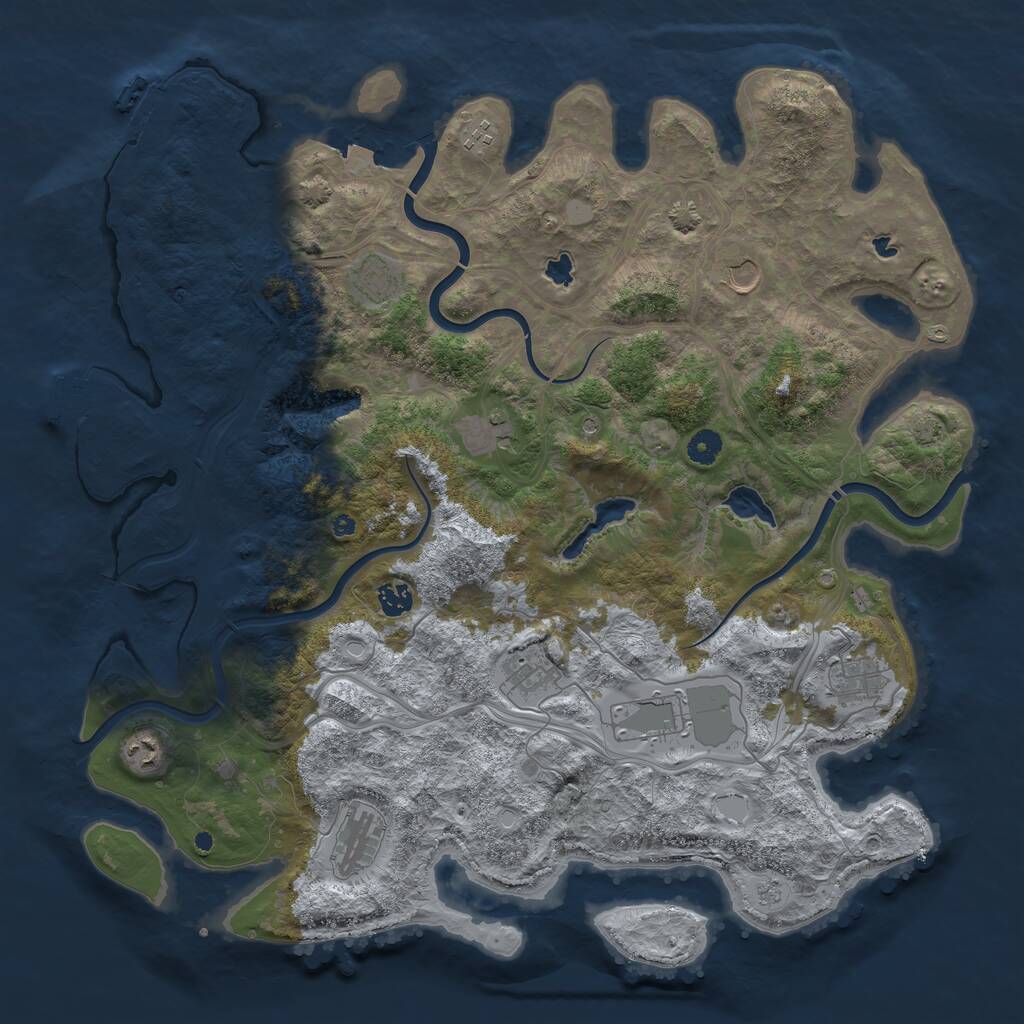 Rust Map: Procedural Map, Size: 4500, Seed: 1975593522, 16 Monuments