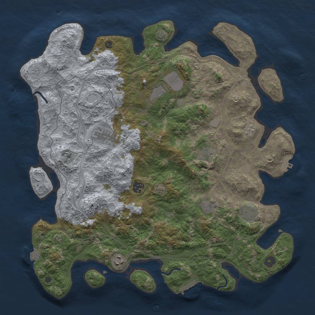 Rust Map: Procedural Map, Size: 4250, Seed: 22058, 16 Monuments