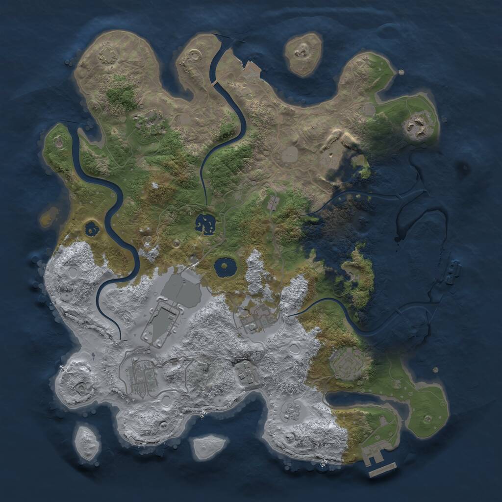 Rust Map: Procedural Map, Size: 3528, Seed: 1363114918, 15 Monuments