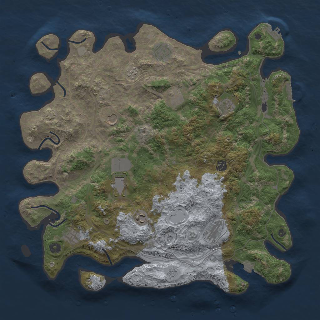 Rust Map: Procedural Map, Size: 4250, Seed: 671882260, 18 Monuments