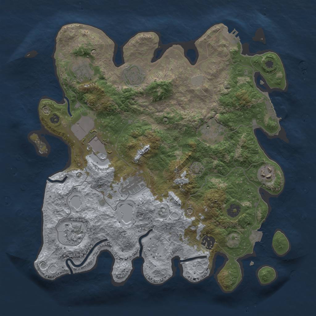 Rust Map: Procedural Map, Size: 3500, Seed: 1311597468, 16 Monuments