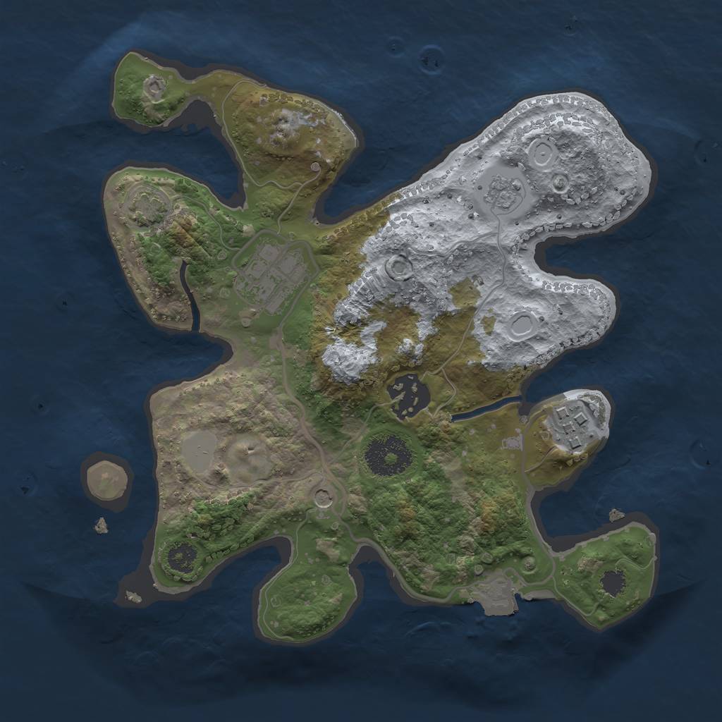 Rust Map: Procedural Map, Size: 2500, Seed: 6502, 9 Monuments