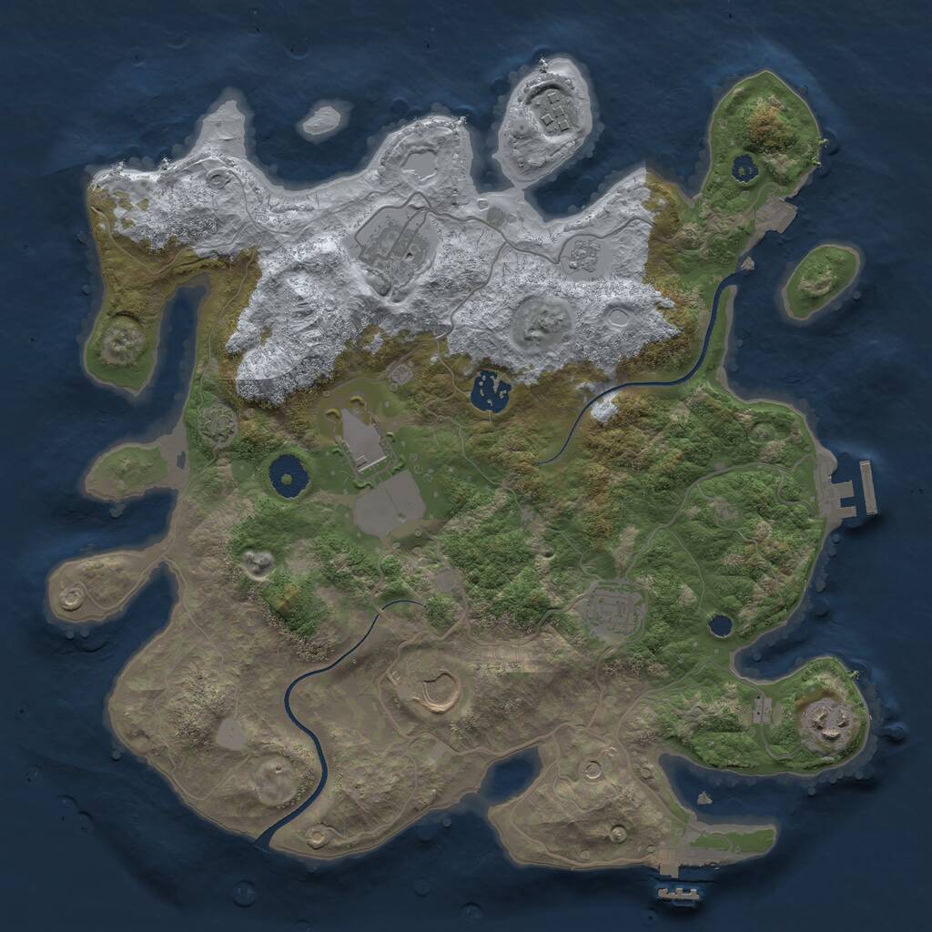 Rust Map: Procedural Map, Size: 3500, Seed: 1763279567, 13 Monuments